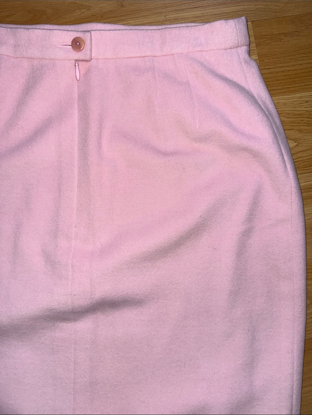 Vintage Escada Margaretha Ley Pink Pencil Skirt Wool Cashgora 1980 size 40 US 8 - Picture 9 of 13